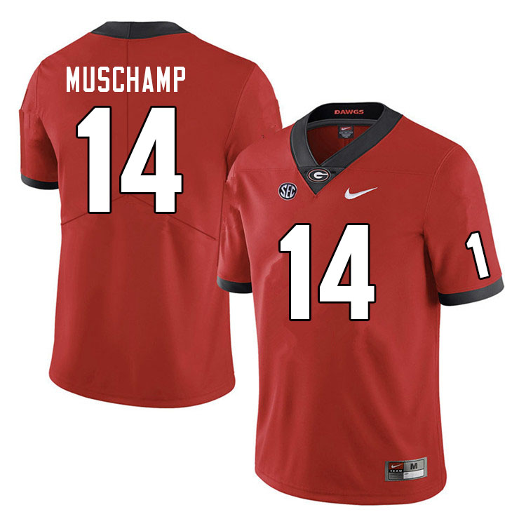 Georgia Bulldogs #14 Jackson Muschamp College Football Jerseys Sale-Red